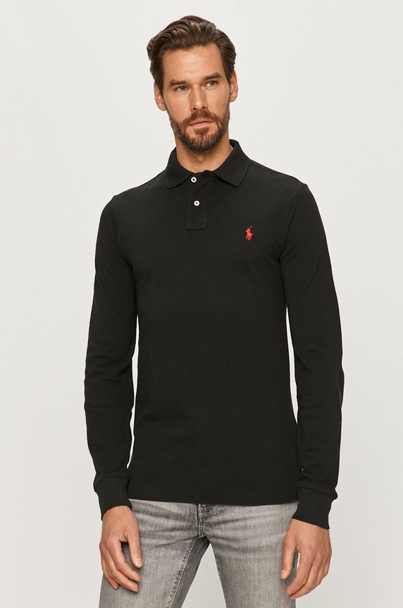 Polo Ralph Lauren - Longsleeve 710681126037 bawełna czarny 710681126037