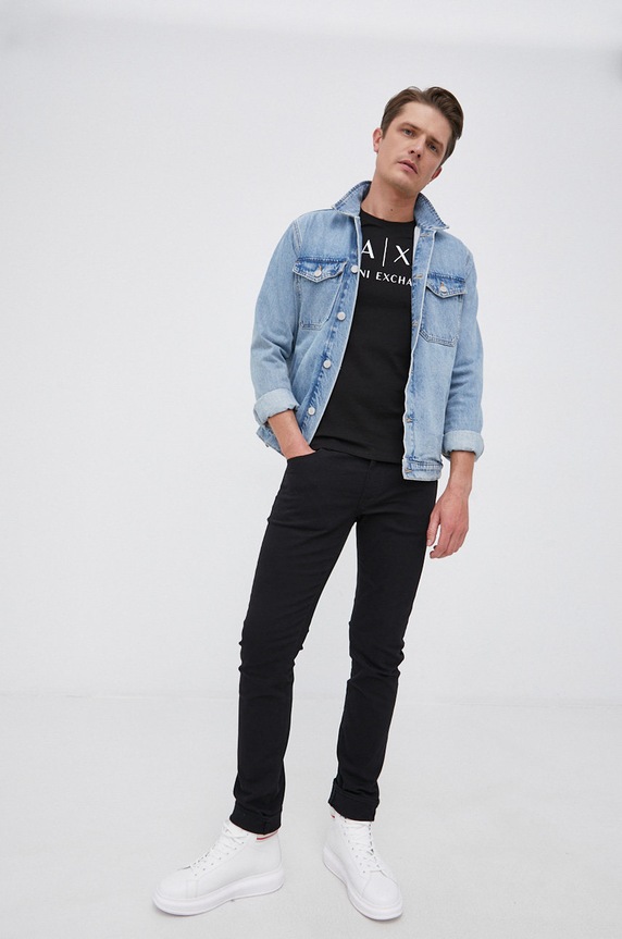 Majica dugih rukava Armani Exchange 8NZTCH.Z8H4Z.NOS crna AA00