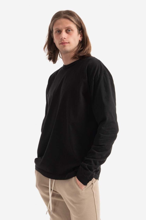 John Elliott cotton longsleeve top University Tee A189M1410A black