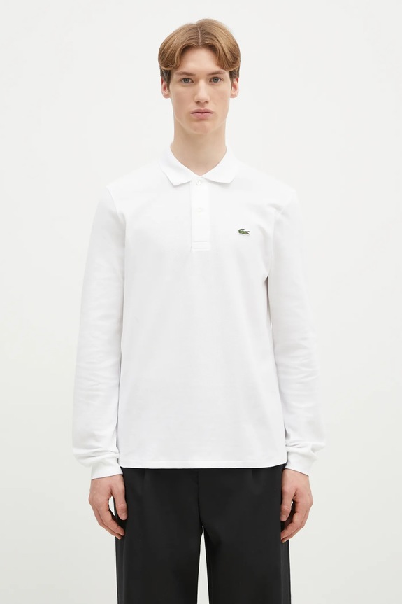 Lacoste лонгслів чоловічий бавовняний гладкий білий L1312.001