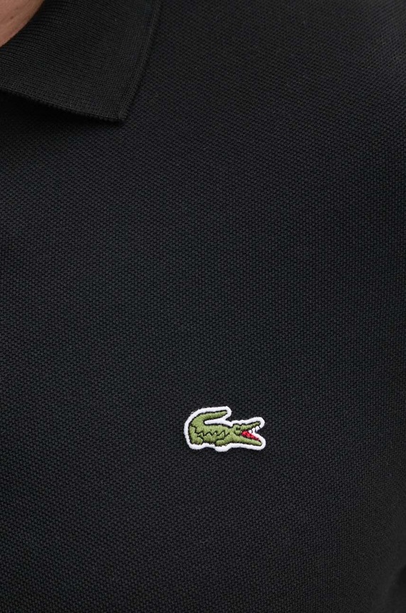 Βαμβακερή μπλούζα με μακριά μανίκια Lacoste L1312 031 L1312.031 μαύρο