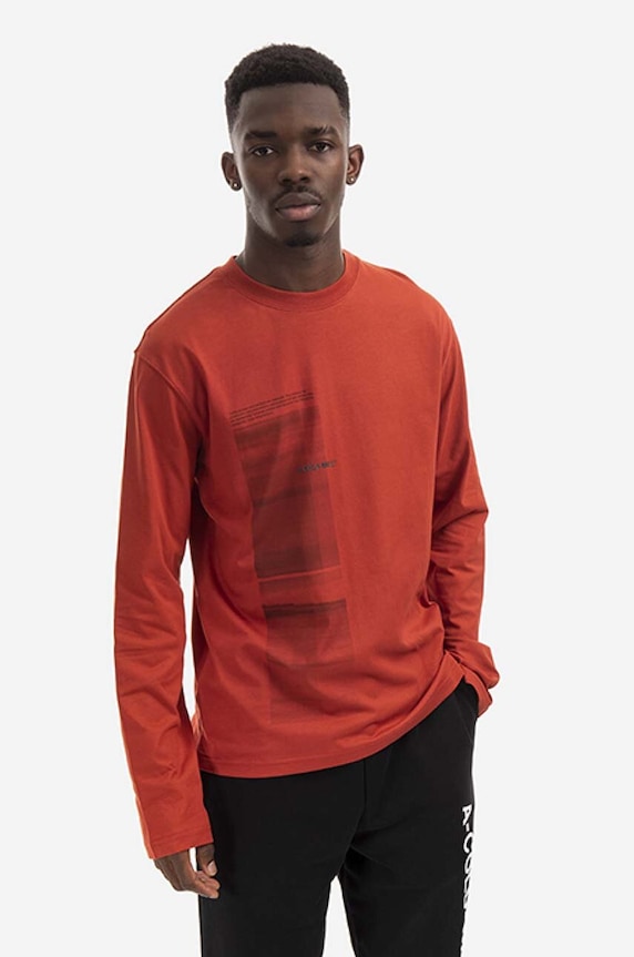 A-COLD-WALL* longsleeve bawełniany Diffusion Graphic ACWMTS087. brązowy