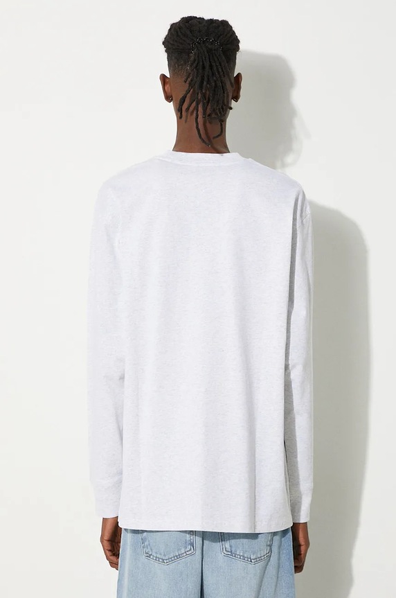 Odjeća Pamučna majica dugih rukava Carhartt WIP Longsleeve American Script T-Shirt I029955.482XX siva