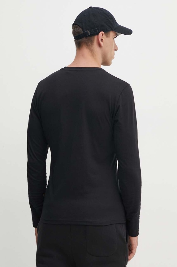 Odzież Alpha Industries longsleeve bawełniany Basic LS Small Logo 198517.03 czarny