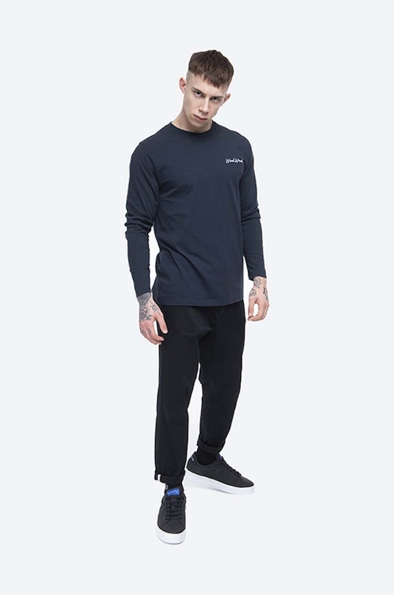 Bavlněné tričko s dlouhým rukávem Wood Wood Peter Longsleeve 12045402.2491