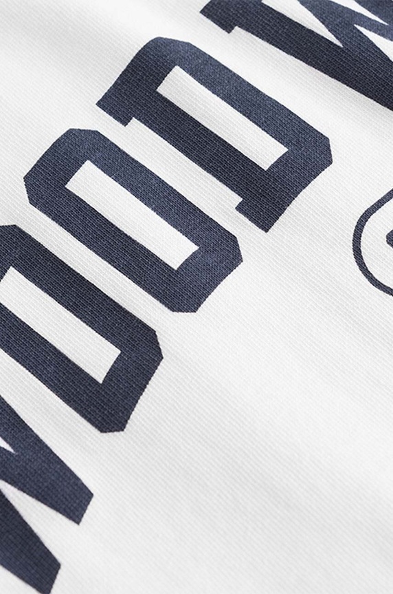 Bavlněné tričko s dlouhým rukávem Wood Wood Mark IVY Longsleeve bílá 12135401.2489