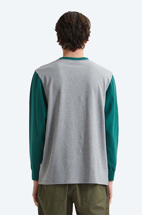 Bavlněné tričko s dlouhým rukávem Wood Wood Mark IVY Longsleeve 12135401.2489 šedá AA00