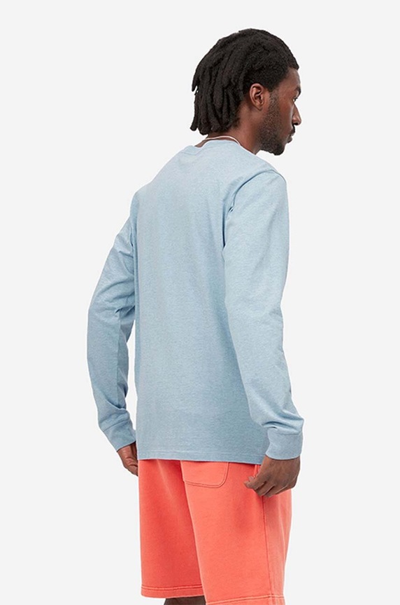 Carhartt WIP cotton longsleeve top I022094.FROSTED.BL blue AA00
