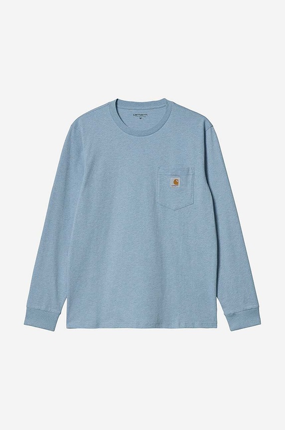 Clothing Carhartt WIP cotton longsleeve top I022094.FROSTED.BL blue