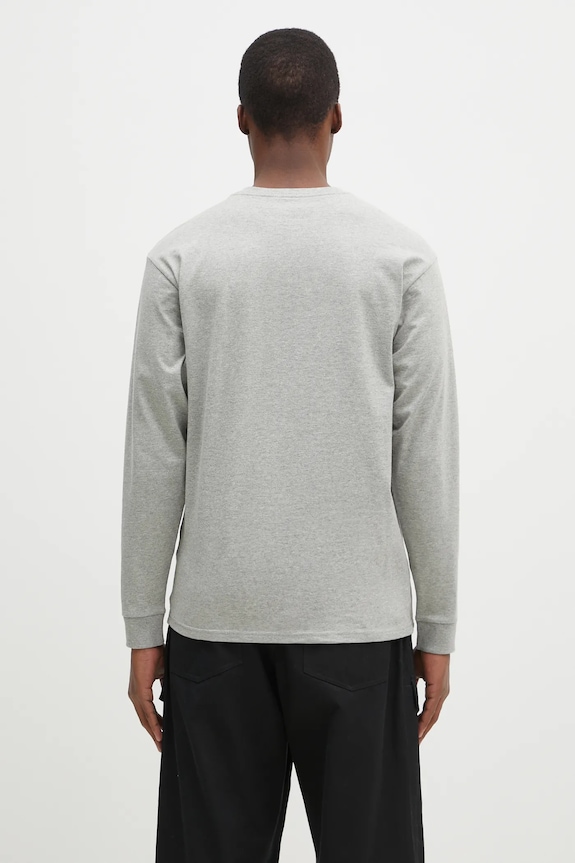 Clothing Carhartt WIP cotton longsleeve top Chase I026392.GREY.HEATH gray