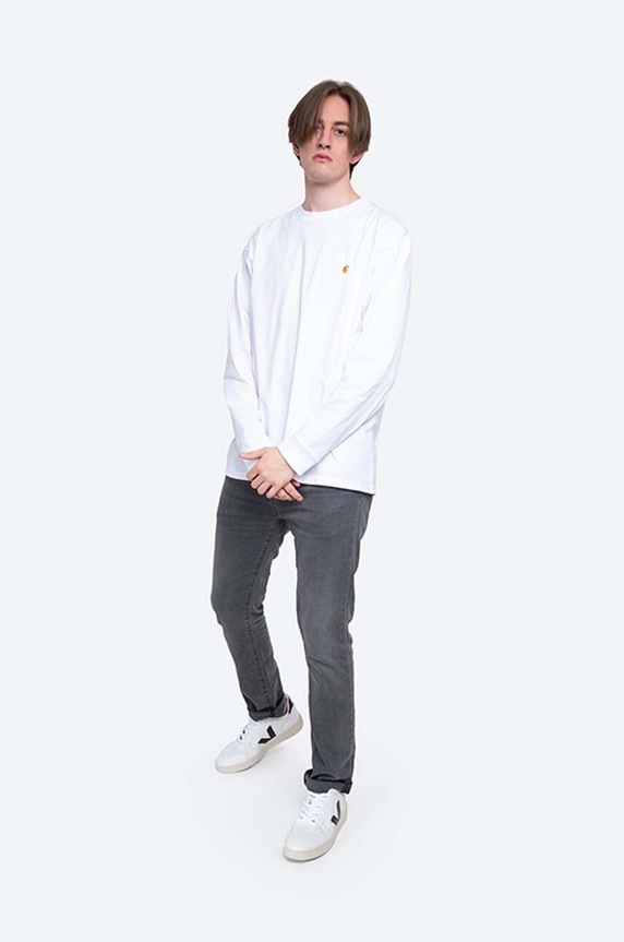 Carhartt WIP cotton longsleeve top I026392.WHITE.GOLD white AA00