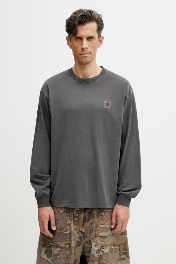 Carhartt WIP Carhartt WIP L/S Nelson T-Shirt I029948 WAX longsleeve Men's cotton regular gray I029948