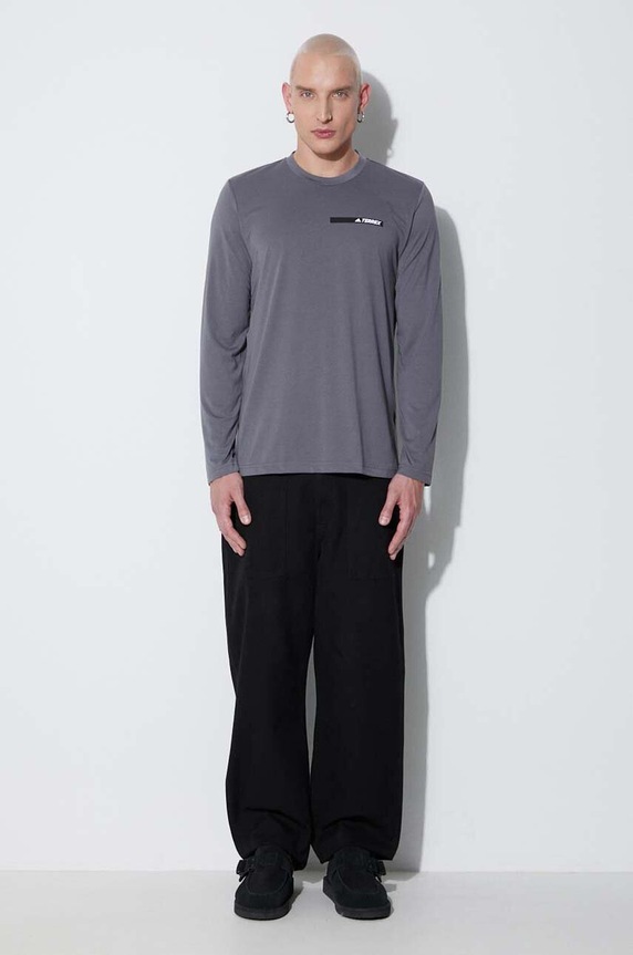 Tričko s dlouhým rukávem adidas Felsblock BS1106 šedá AA00