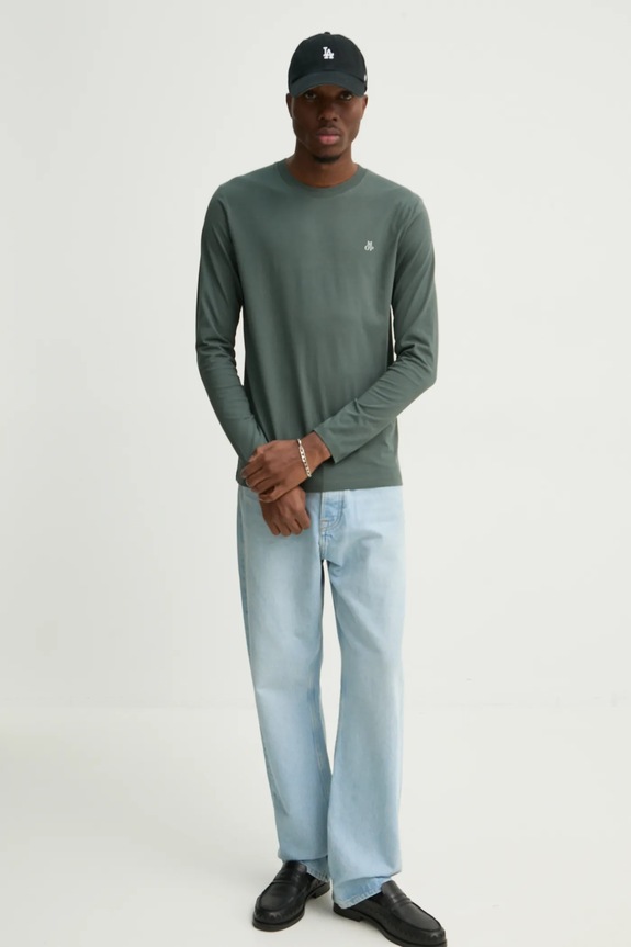 Хлопковый лонгслив Marc O'Polo 5000009410 зелёный AA00