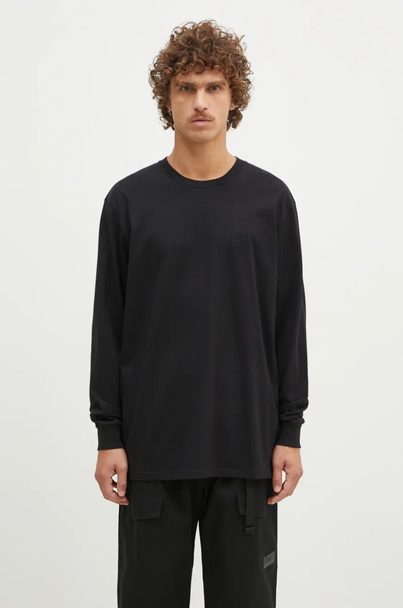 1017 ALYX 9SM top a maniche lunghe in cotone Regular Fit Longsleeve Crewneck Tee regolare nero AAMTS0483FA01
