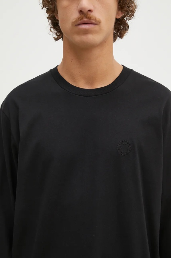 1017 ALYX 9SM top a maniche lunghe in cotone Regular Fit Longsleeve Crewneck Tee nero AAMTS0483FA01