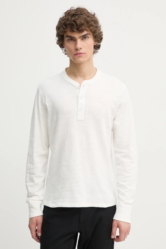 Bavlněné tričko s dlouhým rukávem Rag & Bone hladký bílá M000T656G