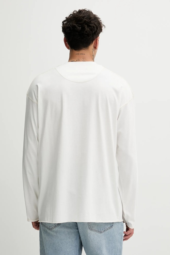 Oblečení Bavlněné tričko s dlouhým rukávem Diesel T-CRAHOR-BOXT-LS-T1 A19464.0NIAX bílá