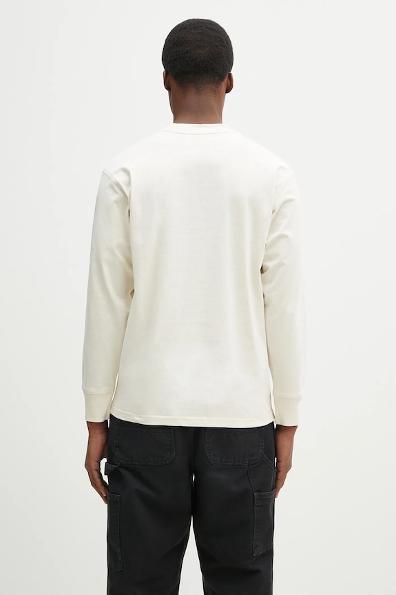 Clothing Carhartt WIP cotton longsleeve top L/S American Script T-Shirt I029955.05XX beige