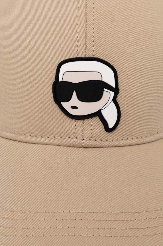 Karl Lagerfeld czapka z daszkiem bawełniana 240W3430 beżowy AA00