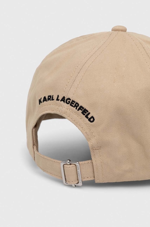Akcesoria Karl Lagerfeld czapka z daszkiem bawełniana 240W3430 beżowy