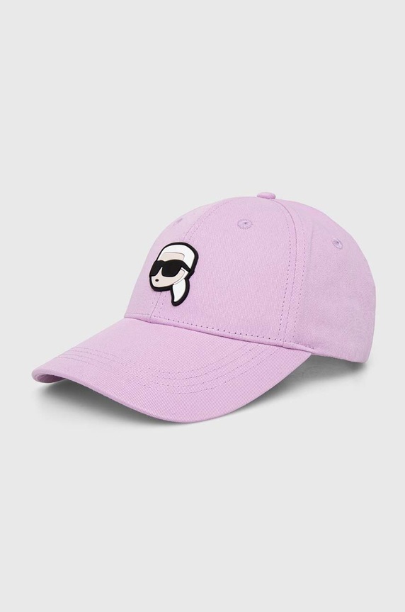 Karl Lagerfeld pamut baseball sapka aplikációval lila 240W3430