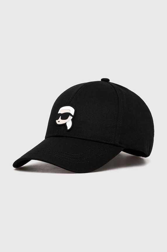 Karl Lagerfeld șapcă de baseball din bumbac bumbac negru 240W3430