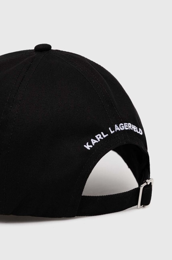 Karl Lagerfeld șapcă de baseball din bumbac 240W3430 negru AA00