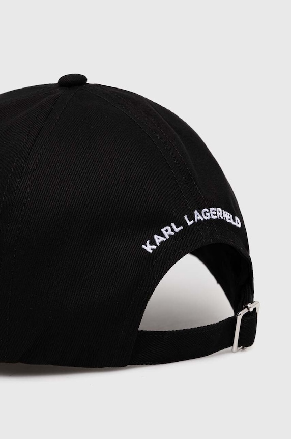 Karl Lagerfeld șapcă de baseball din bumbac 240W3430 negru AA00