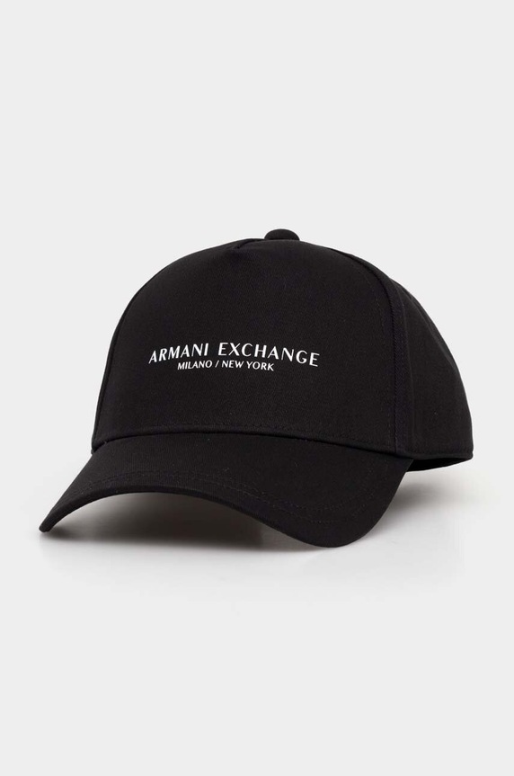 Armani Exchange czapka z daszkiem bawełniana nadruk czarny 944207.3R130.NOS