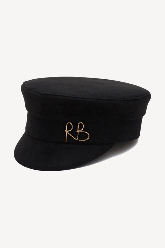 Ruslan Baginskiy kaszkiet wełniany Baker Boy Cap KPC033.W.MRB czarny AA00