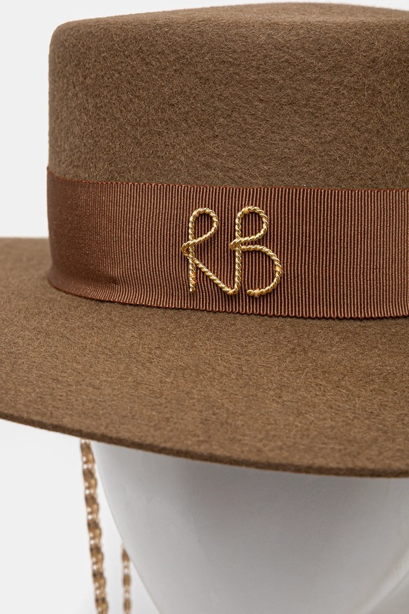 Dodaci Šešir Ruslan Baginskiy Monogram-embellished Canotier Hat CNT037.F.3CHA.9P.MRB smeđa