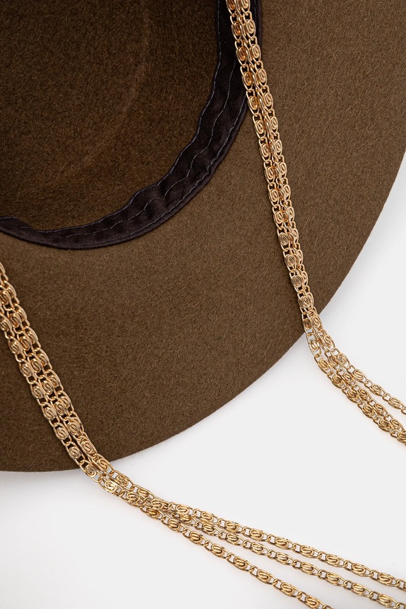 Šešir Ruslan Baginskiy Monogram-embellished Canotier Hat CNT037.F.3CHA.9P.MRB smeđa