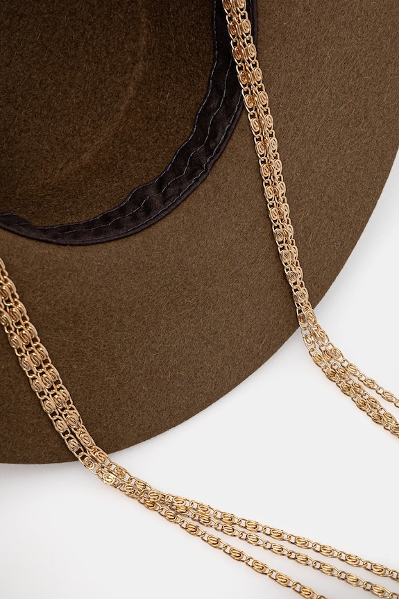 Šešir Ruslan Baginskiy Monogram-embellished Canotier Hat CNT037.F.3CHA.9P.MRB smeđa