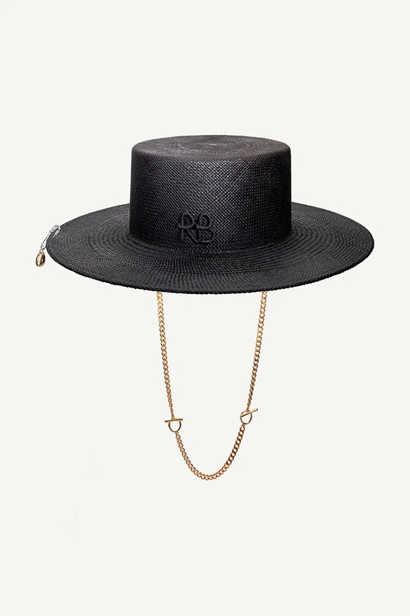 Šešir Ruslan Baginskiy Canotier Hat CNT033.STR.9P.PRS.CHA crna AA00