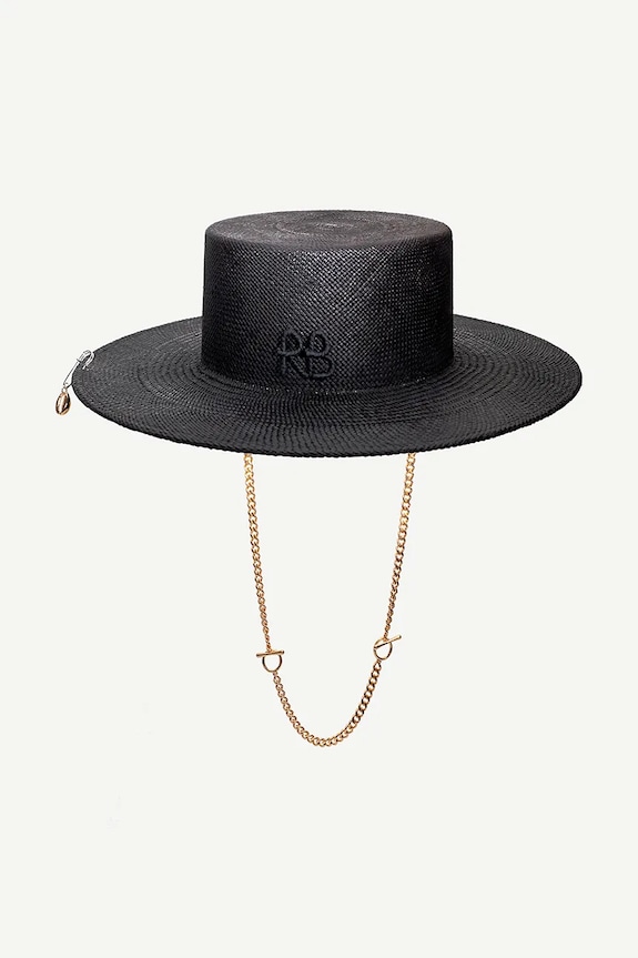 Šešir Ruslan Baginskiy Canotier Hat CNT033.STR.9P.PRS.CHA crna AA00