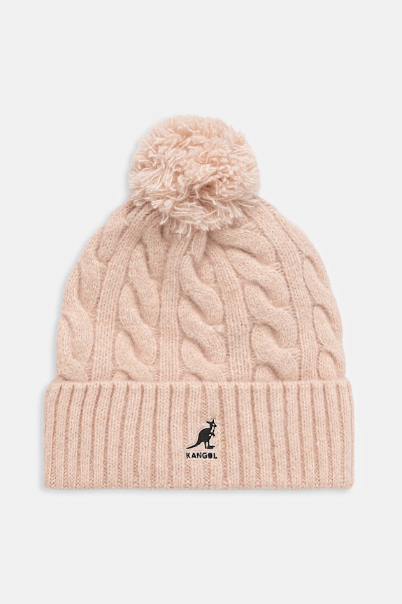 Kangol căciulă din amestec de lână POMPOM uni roz K4460SM.LP683