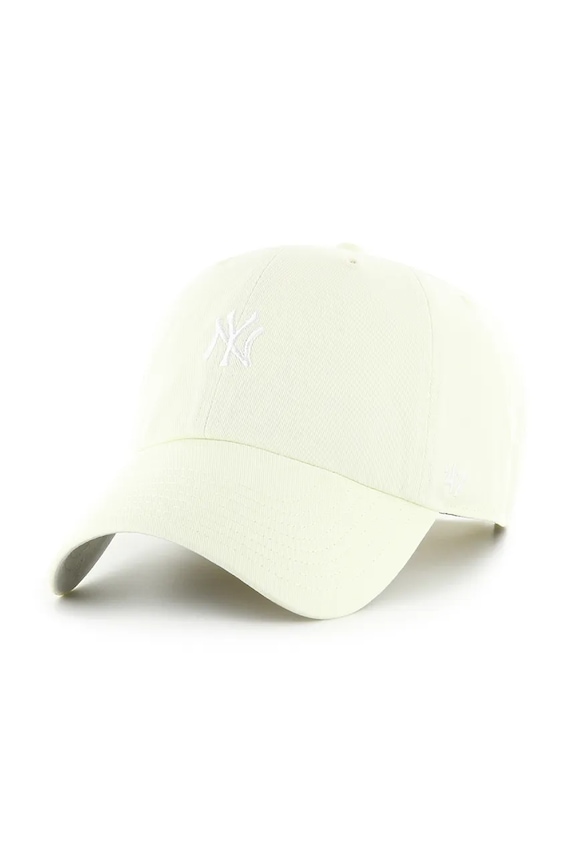 Бавовняна бейсболка 47 brand MLB New York Yankees аплікація бежевий B.BSRNR17GWS.S9