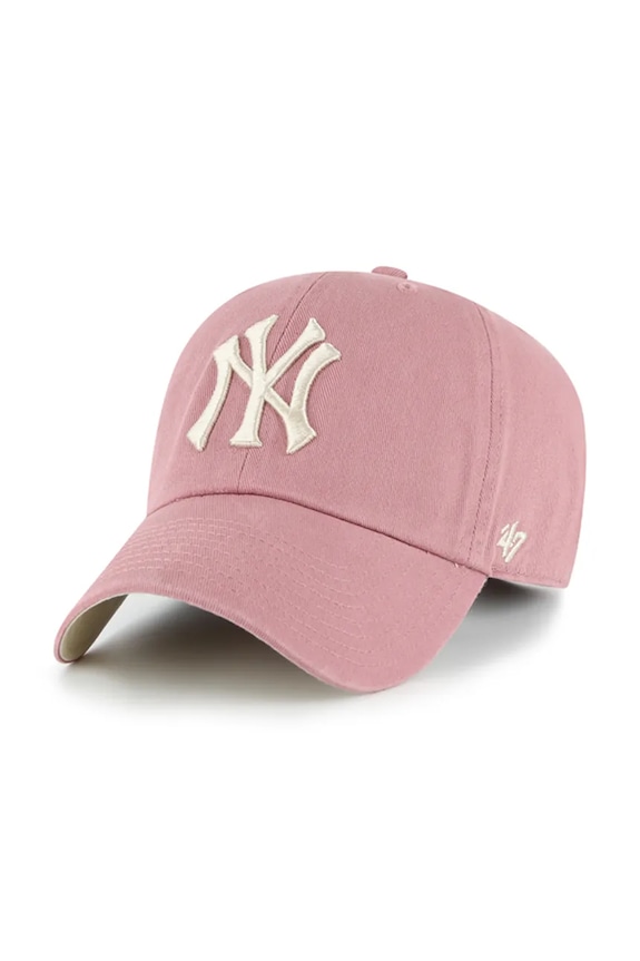 Бавовняна бейсболка 47 brand MLB New York Yankees аплікація рожевий B.BLPRK17GWS.QCD