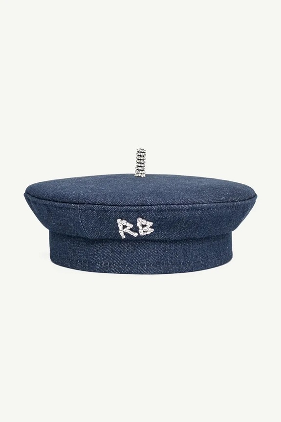 RUSLAN BAGINSKIY beretă pentru femei, din denim BRT077.C.JNS.DMD albastru AA00