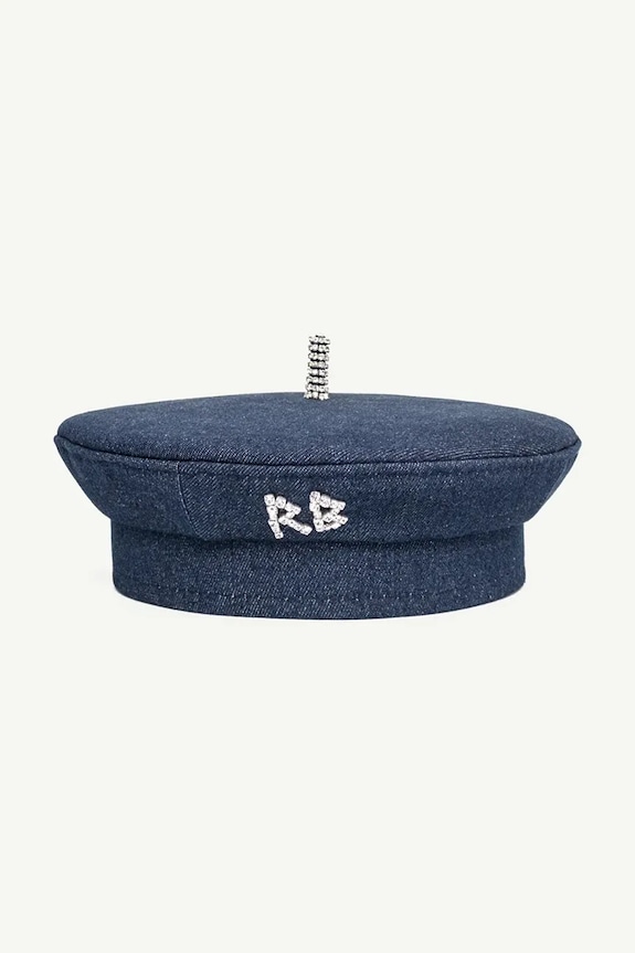 RUSLAN BAGINSKIY beretă pentru femei, din denim BRT077.C.JNS.DMD albastru AA00