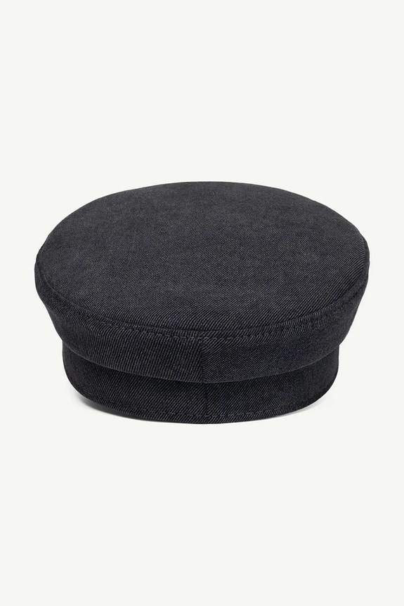 Căciulă pentru femei Ruslan Baginskiy Distressed Denim Baker Boy Cap negru KPC033.C.JNS.PRV.JNSRB