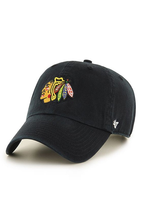 47 brand - Καπέλο Chicago Blackhawks Clean up μαύρο H.RGW04GWS.BK