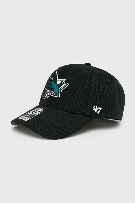 47 brand - Czapka NHL San Jose Sharks czarny H.MVP22WBV.BK