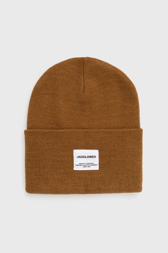 Jack & Jones czapka pozostałe brązowy 12150627.Rubber