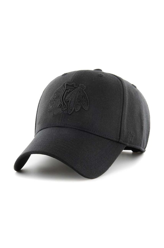 Καπάκι με μείγμα μαλλί 47 brand NHL Chicago Blackhawks με μείγμα μαλλιού μαύρο H.MVPSP04WBP.BKD