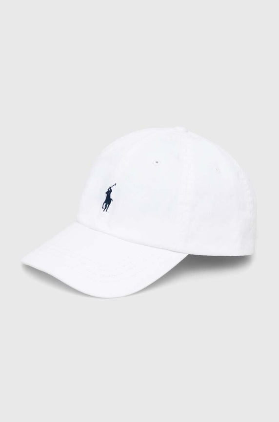 Βαμβακερό καπέλο του μπέιζμπολ Polo Ralph Lauren απλικέ λευκό 710548524