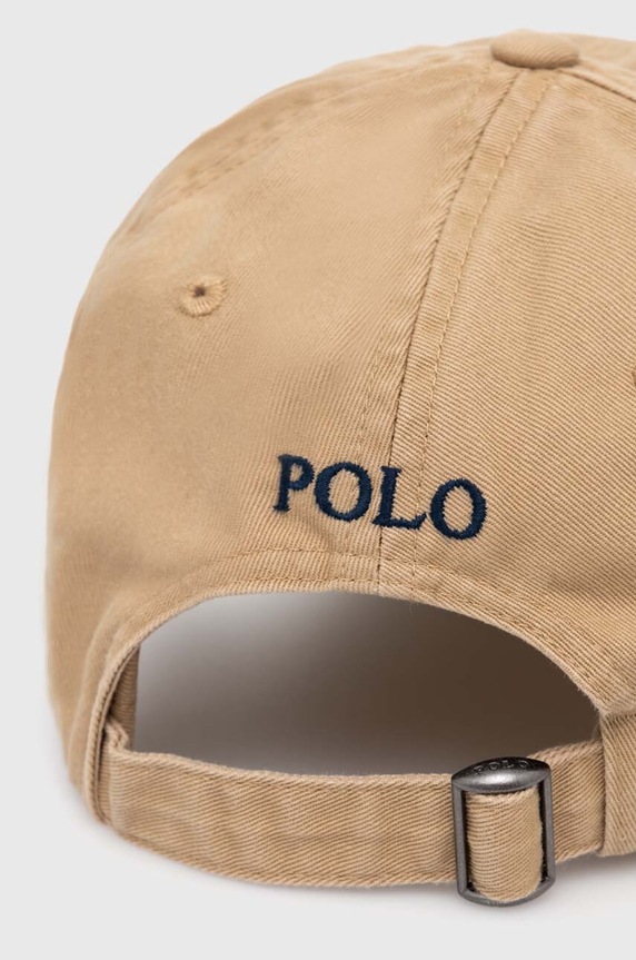Akcesoria Polo Ralph Lauren czapka z daszkiem bawełniana 710548524 beżowy