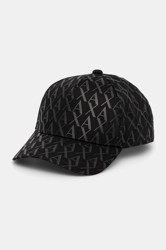 Armani Exchange berretto da baseball in cotone sovrastampa nero 954229.CC813.NOS