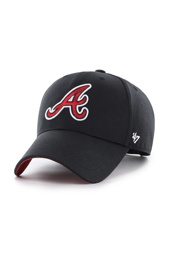 Βαμβακερό καπέλο του μπέιζμπολ 47 brand MLB Oakland Athletics απλικέ μαύρο B.FIJMP01CTP.BK